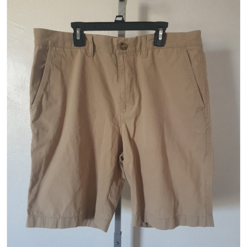 Tommy Hilfiger Classic‎ Regular Fit Shorts Sz 35 Solid Khaki Chino Boy Men